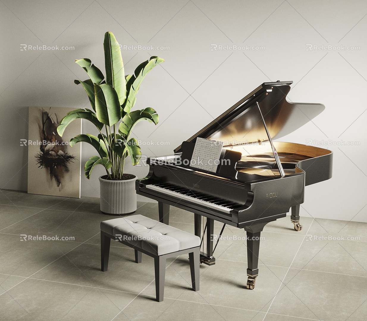 Modern Piano Paint model