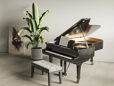 Modern Piano Paint 3d model