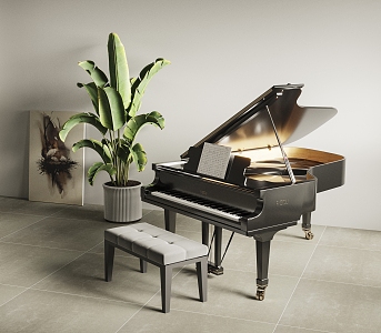 Modern Piano Paint 3d model