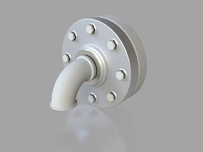Industrial Silver Metal Pipe Fitting With Flange And Multiple Bolts Design 3d model