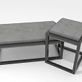 Modern Two Piece Furniture Set With Gray Cushioned Seats And Black Metal Frames