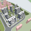 Modern High Rise Residential Complex Featuring Urban Layout And Green Surroundings