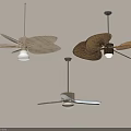 Three Modern Ceiling Fans With Wooden Blades And Unique Design Styles