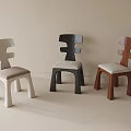 Kids Chairs in White Black and Brown with Unique Backrest Design and Sturdy Legs
