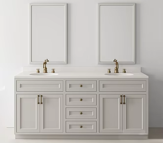 French Bathroom Cabinet Washstand Bathroom Mirror Public Washstand Outdoor Washstand Faucet Basin 3d model