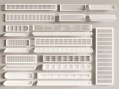 Modern Air Conditioner Vents Collection With Various Stylish Designs And Shapes 3d model
