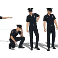 Modern Man Police Characters Urban Management Public Security Game Characters Multiplayer Anime Characters Game Military Characters 3d model