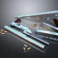 Chrome Firearms Collection Including Revolver Semi Automatic Pistol Bullets And Magazines