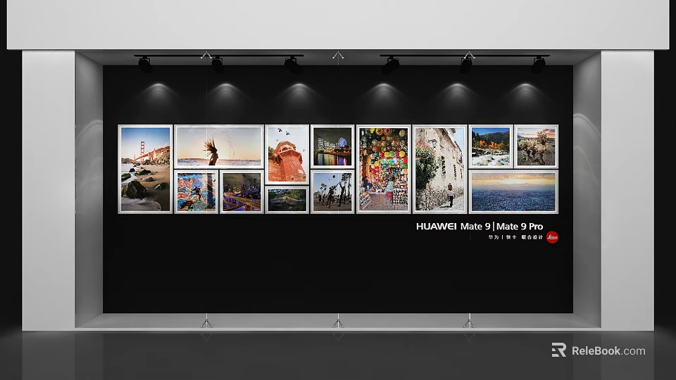 Huawei Mate 60 Pro Photo Display With Multiple Images On Wall 3d model 