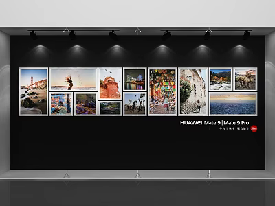Huawei Mate 60 Pro Photo Display With Multiple Images On Wall 3d model