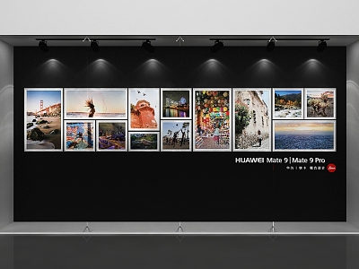 Huawei Mobile Phone Window Exhibition Display Sample Display Photo Display Photo Frame Photography Exhibition 3d model