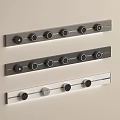 Modern Metallic Control Strips With Circular Buttons In Silver Dark Gray And White