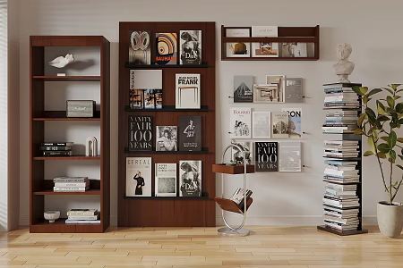 Antique Bookcase Antique Bookshelf Open Museum Rack Background Cabinet Office Book Ornaments 3d model