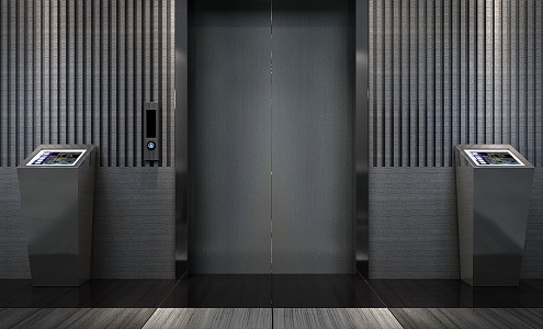 Modern elevator hall elevator switch door 3d model