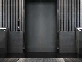 Modern elevator hall elevator switch door 3d model