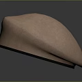 Brown Felt Beret Hat With Black Trim And Decorative Buttons Fashion Accessory