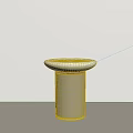 Modern Side Table With Sleek Marble Top And Gray Metal Base Design 3d model