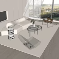 Modern Sofa Coffee Table Combination Sofa 3d model