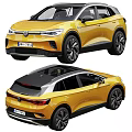 Yellow Volkswagen SUV Front And Rear Views 3d model