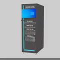Advanced Smart Machine With Blue Display Screen And Internal Storage Shelves 3d model