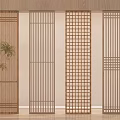 New Chinese Style Partition Hollow Partition Wooden Partition Lattice Partition 3d model