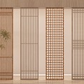 New Chinese Style Partition Hollow Partition Wooden Partition Lattice Partition 3d model