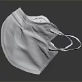 White Disposable Protective Mask With Soft Material And Elastic Ear Loops For Daily Use 3d model