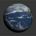 Globe of Earth Featuring Blue Oceans White Clouds Green Landmasses And Gray Background