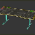 Modern Gaming Desk With Carbon Fiber Texture RGB Lighting And Sturdy Legs
