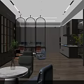 Modern Interior Space With Gray Cabinets Shelves Hanging Clothes And Bags Wooden Flooring Display Area