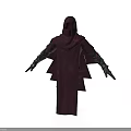 Hooded Cloaked Figure In Dark Purple Robe With Outstretched Arms