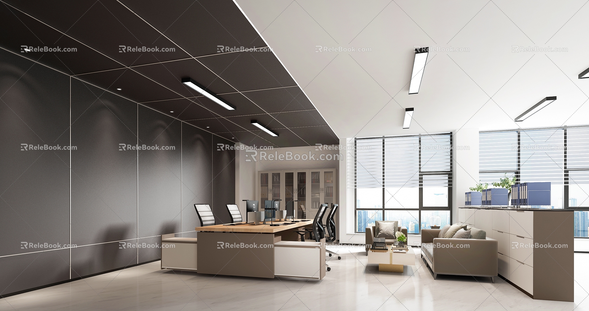 Public Office Staff Office Area 3d model