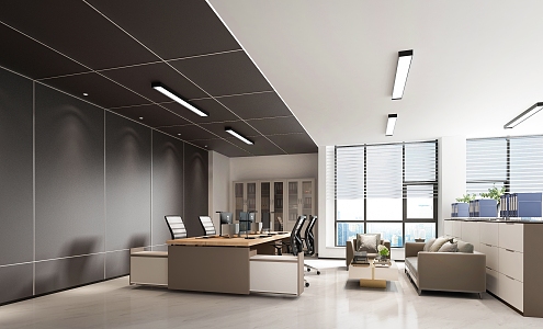 Public Office Staff Office Area 3d model