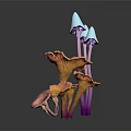 Vibrant Vegetable 3D Models in Colorful Hues Isolated on Dark Background