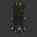 Ornate Metal Armor Pieces With Green Gemstones And Decorative Details