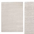 Light Colored Square Rug With Smooth Stripes And Woven Textured Design For Home Decor