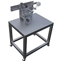 Sturdy Industrial Equipment With Metal Structure And Mechanical Parts On Wheeled Workbench