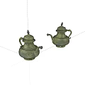 Two Vintage Brass Teapots Featuring Classic Design And Ornate Lids