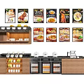 Kitchen Utensils Display With Organized Shelves Packaged Seasoning And Refrigerated Cabinets