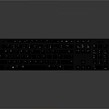 Slim Black Full Size Computer Keyboard With Ergonomic Layout And Numeric Keypad