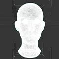 White Female Head Model 3D Rendering With Smooth Surface Against Dark Background