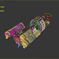 Futuristic Spaceship With Metallic Body Multiple Engines Blue Circular Lights And Reflective Surface