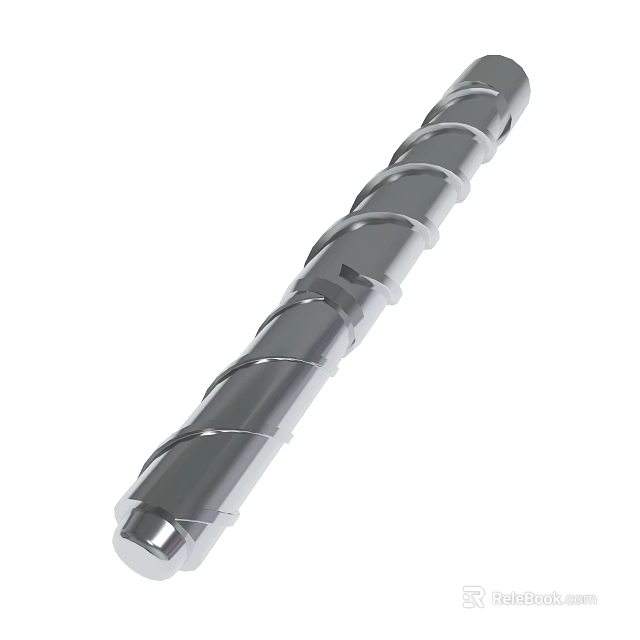 Precision Machined Metal Spiral Rod For Industrial Mechanical Applications 3d model 