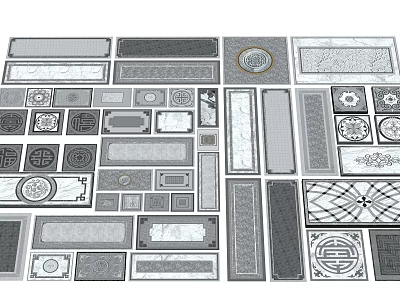 New Chinese Paving Sick Paving 3d model