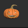 Halloween Carved Jack o Lantern Character With Scary Face And Orange Design