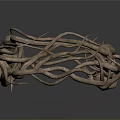 Natural Plant Archway With Twisted Tree Branches For Garden Decoration Against Gray Reflective Ground