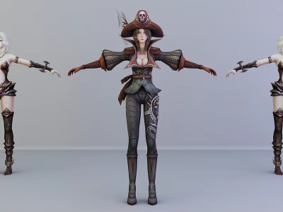 Modern game character pirates 3d model Modern game character pirates 3d model