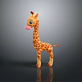Cute Giraffe Game and Movie Character with Yellow Brown Spots Long Neck and Pink Nose