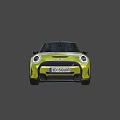 Yellow Mini Convertible Car With Open Top Black Wheels And Round Headlights
