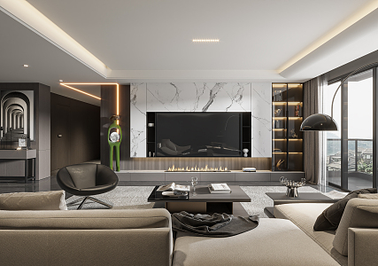 modern living room 3d model